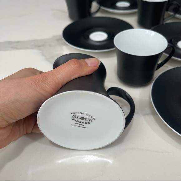 Espana Noche Block Bidasoa Black Matte Coffee Tea Set Vintage 25 Piece Set - Picture 13 of 16